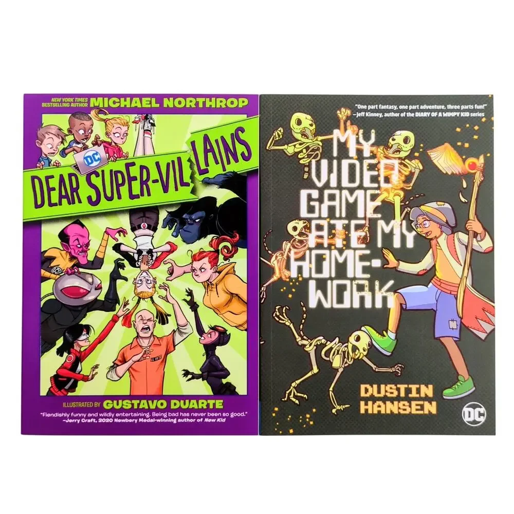 DC Graphic Novels for Kids Lot: Dear Super-Villains & My Video Game Ate My